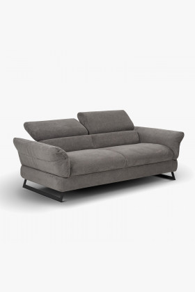 2,5-Sitzer Sofa Haiti Stoff oder Leder Metallbeine modern